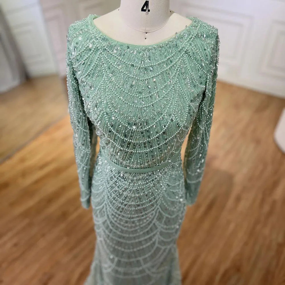 Pearl Long Sleeve Cape Evening Dress