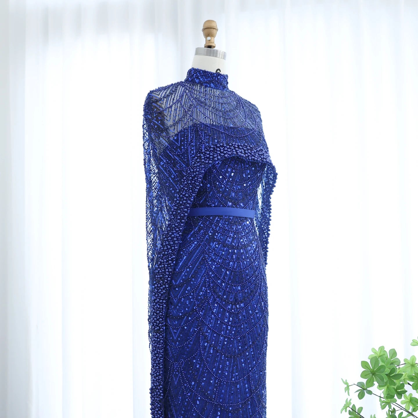 Pearl Cape Evening Dress