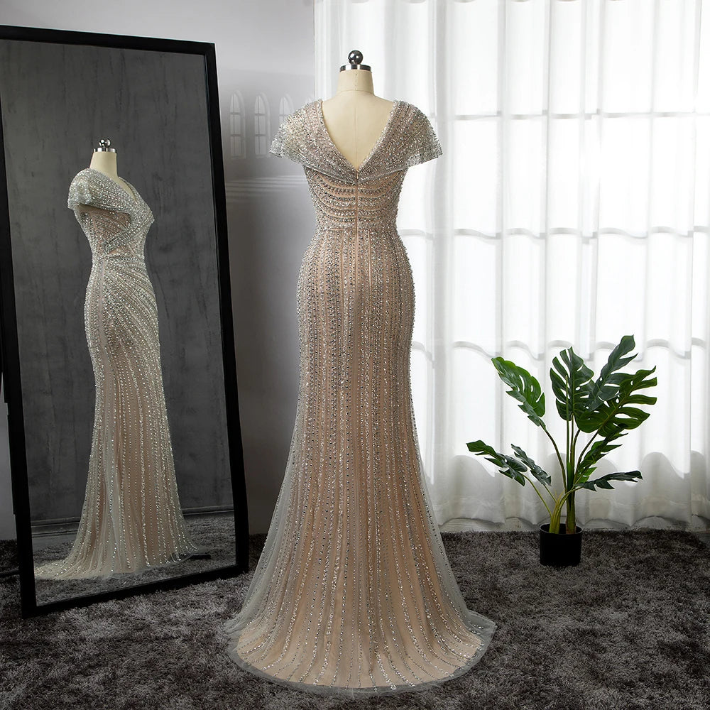 Beaded Luxury Sparkle Party Gown