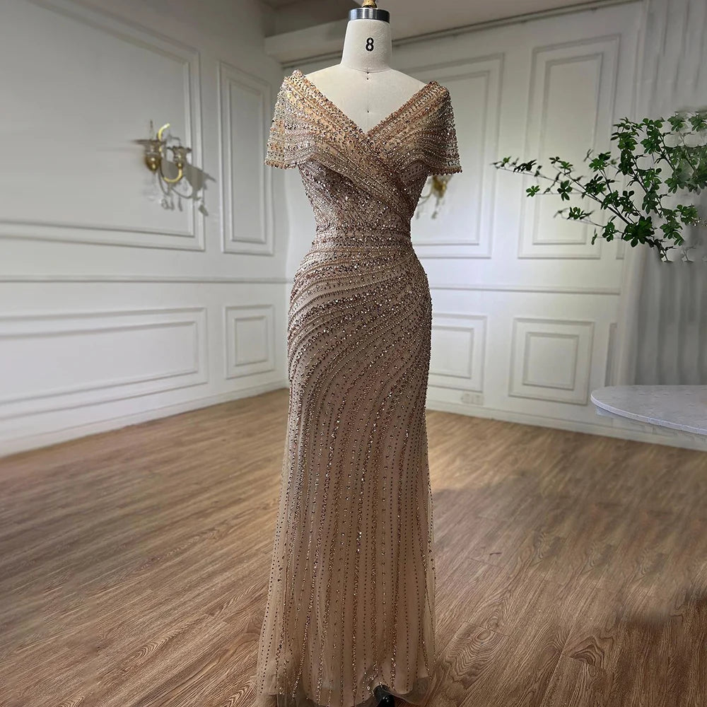 Beaded Luxury Sparkle Party Gown