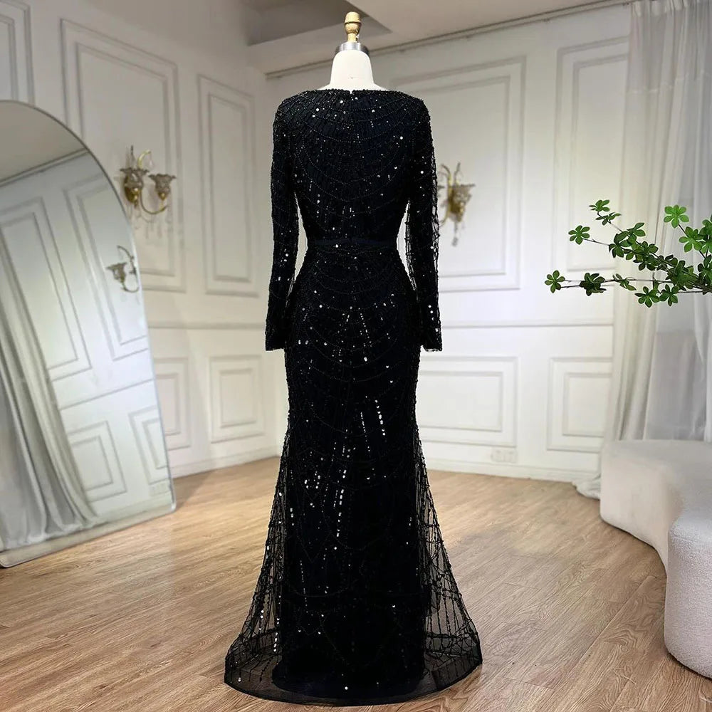 Pearl Long Sleeve Cape Evening Dress