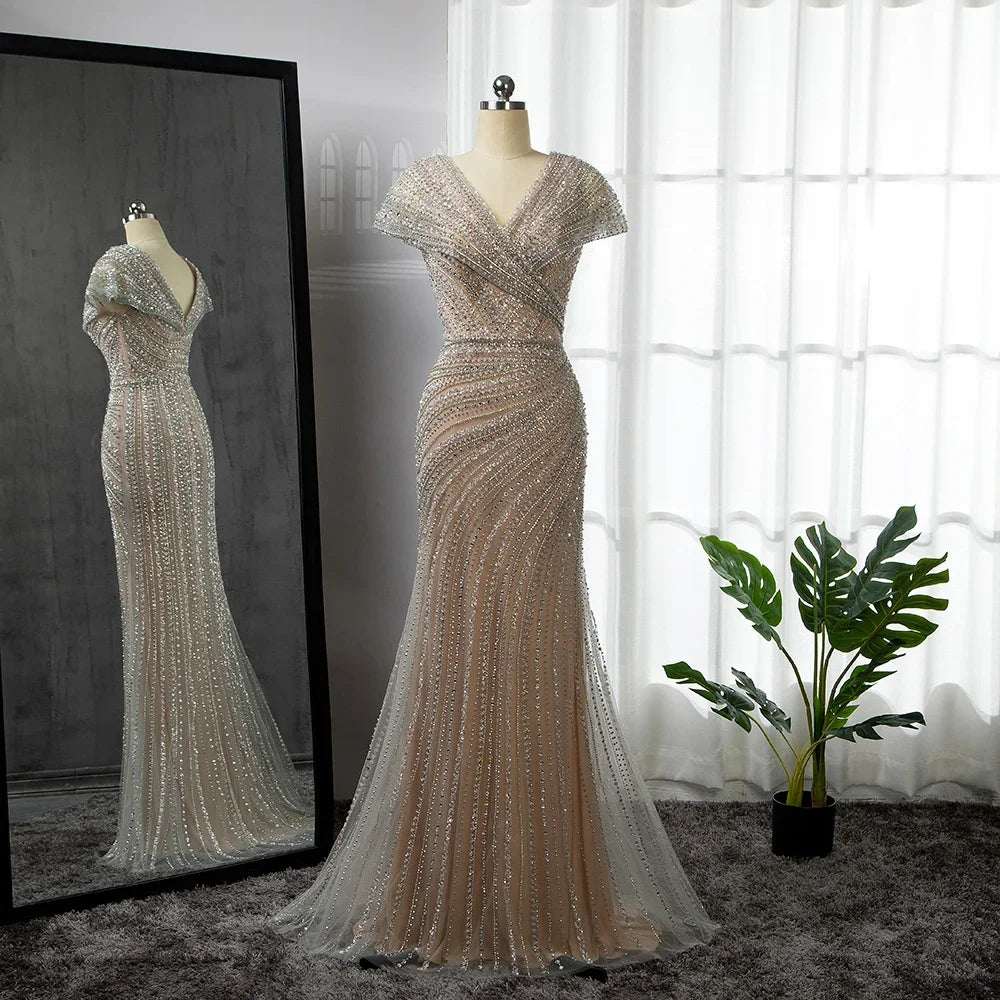 Beaded Luxury Sparkle Party Gown