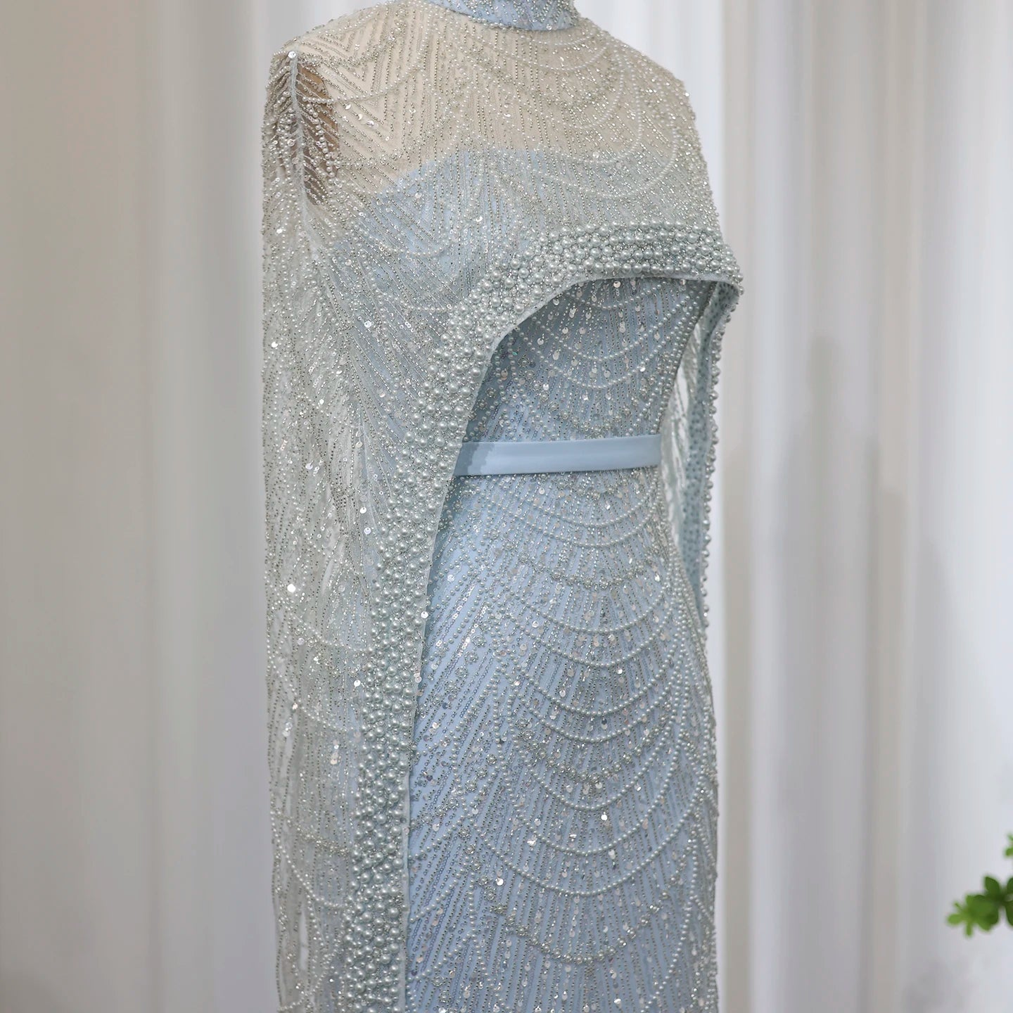 Pearl Cape Evening Dress