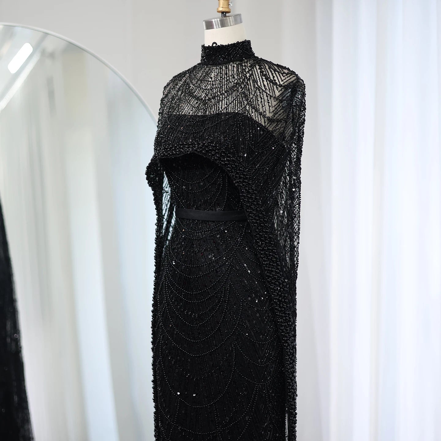 Pearl Cape Evening Dress