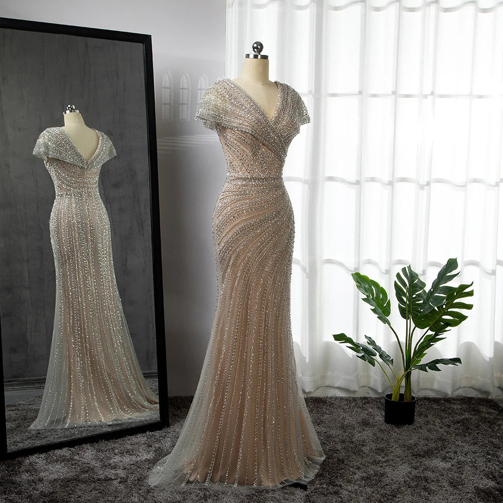 Beaded Luxury Sparkle Party Gown