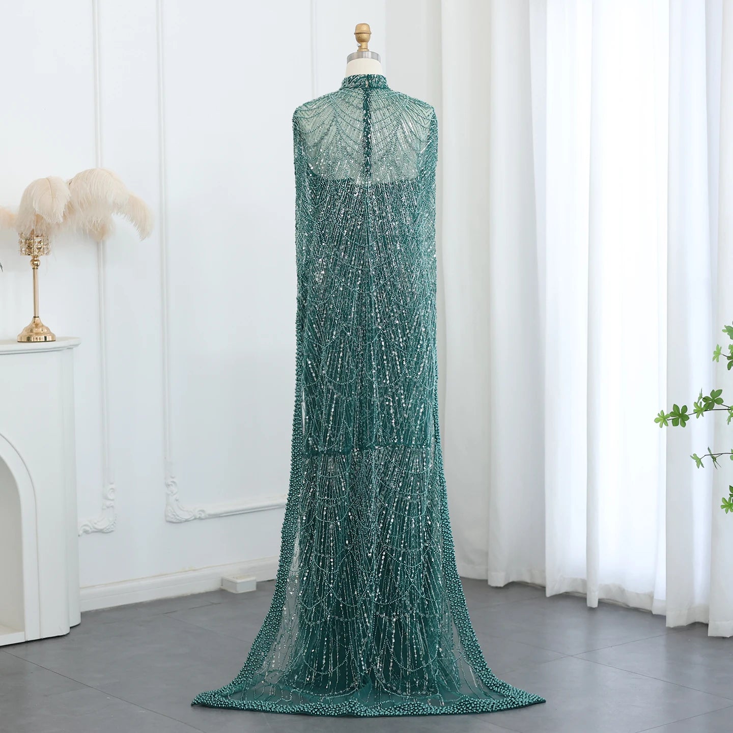 Pearl Cape Evening Dress