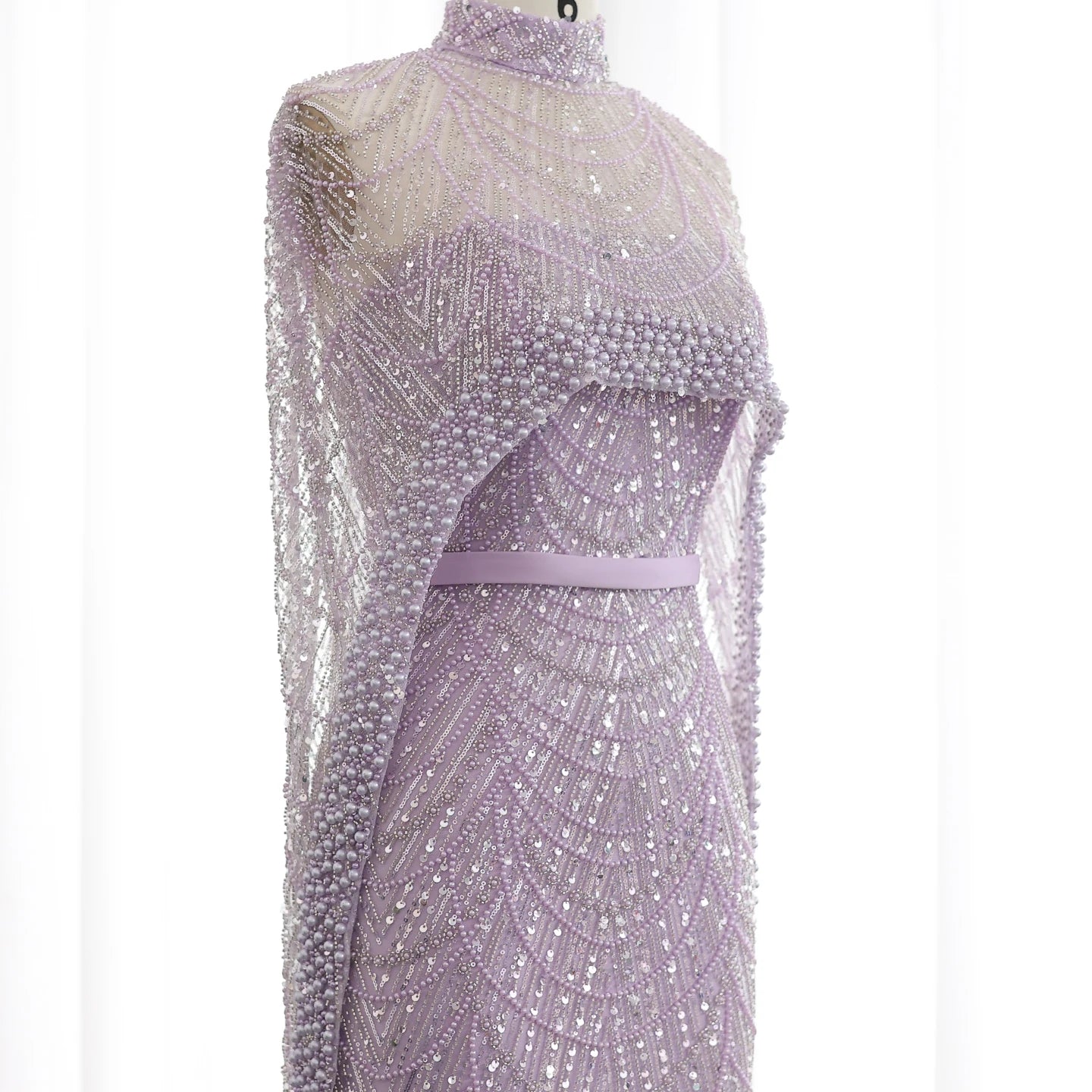 Pearl Cape Evening Dress