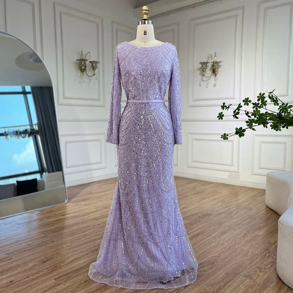 Pearl Long Sleeve Cape Evening Dress